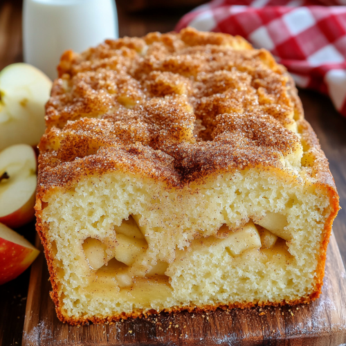 Delicious Apple Cinnamon Bread with Fresh Milk