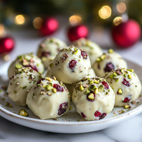 Delicious Holiday Truffles on Elegant Plate