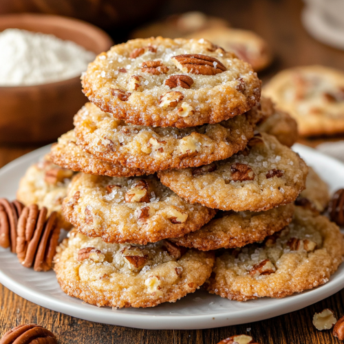 Delicious Pecan Pie Cookies on White Plate