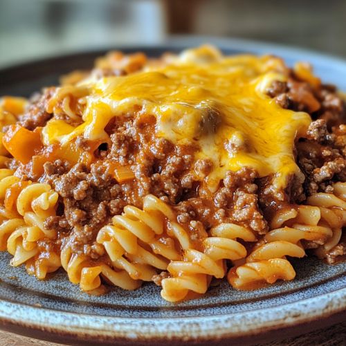 Delicious Rotini Pasta with Savory Beef Sauce Delicious Rotini Pasta with Savory Beef Sauce