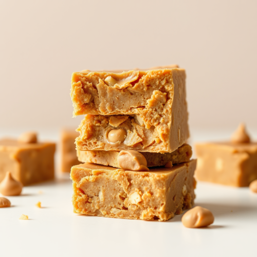 Delicious homemade peanut butter fudge on plate