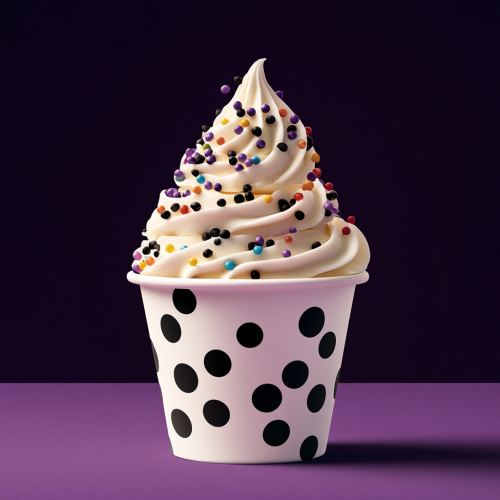 Delicious vanilla frozen yogurt with colorful sprinkles