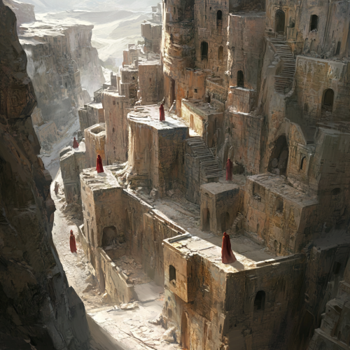 Desert city built on ancient tombs with mummified bodies.