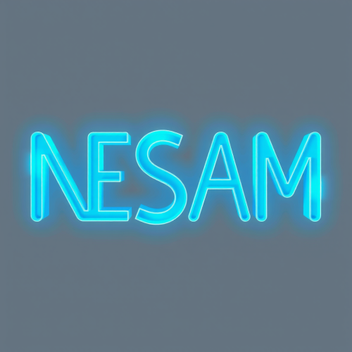 Design Meisam in N shape with light blue.