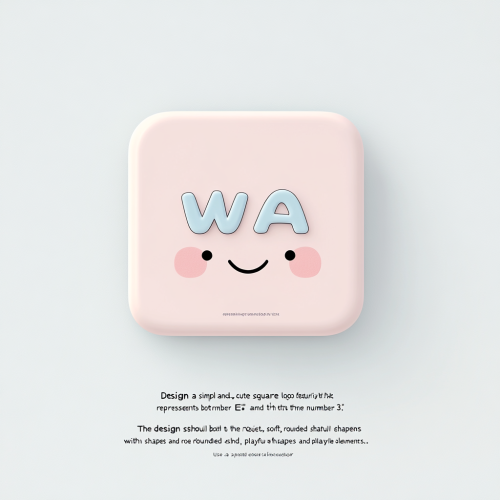 Design cute square logo with 'WAV三' text creatively.