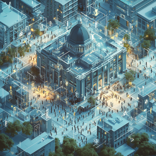 Detailed image of secure county office with protection elements.