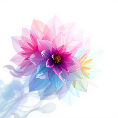 Digital Flowers with Translucent Glass Petals