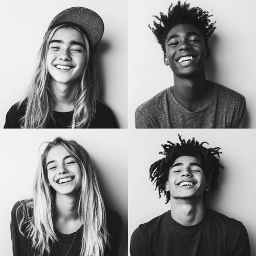 Diverse teenagers smiling