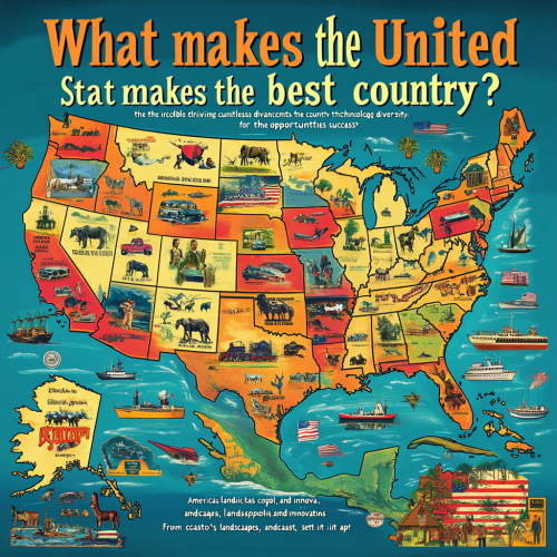 Diversity, culture, tech, opportunities, landscapes, people, innovations - America's best.