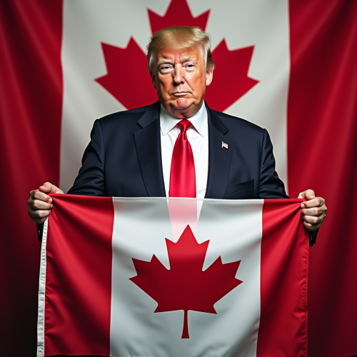 Donald Trump Holding Canadian Flag, 'O Canada'