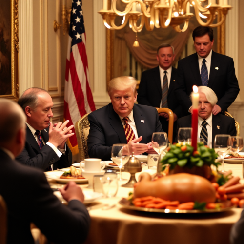 Donald Trump at the First Thanksgiving Feast Donald Trump at the First Thanksgiving Feast