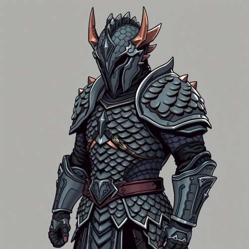 Dragon scale armor in a quick illustration style.