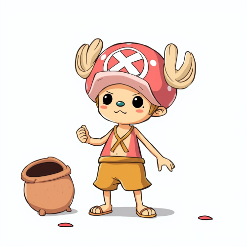 Drawing of baby Tony Tony Chopper from One Piece.