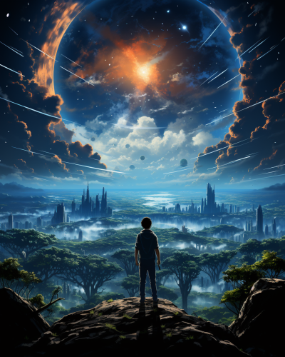 Dreamlike Anime City Wallpapers HD 1920x1080 Impressionism Rainbow