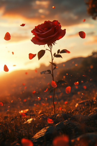 Rose Petals Dance in Twilight