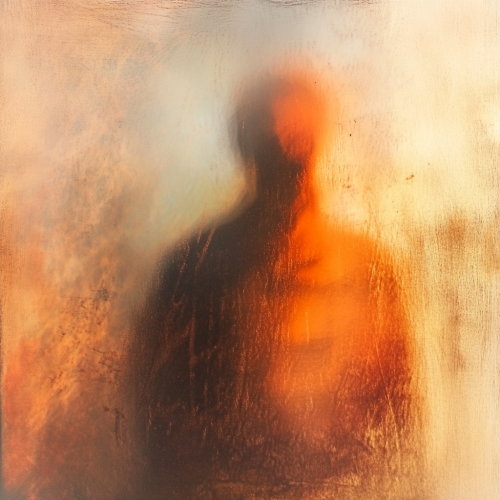 Dreamy abstract colors hint at hidden figure.