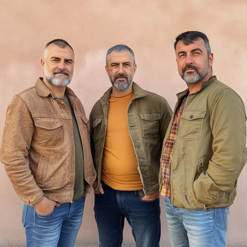 Eastern European Men Standing Strong Together