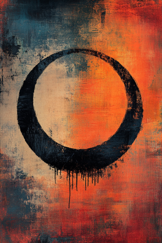 Eclectic Painting with Dada Elements and Mixed Media