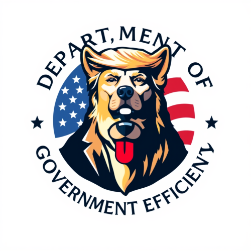 Efficient Government Department Logo Featuring Doge and Flag