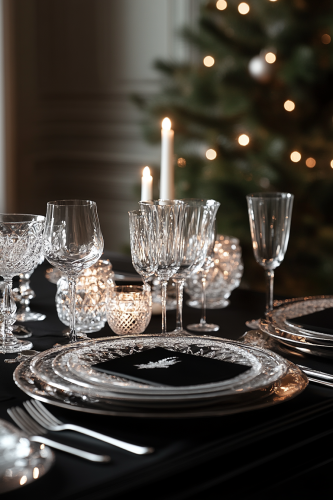 Elegant Black Tie Holiday Affair Room Setting