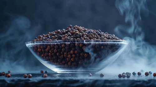 Elegant Peppercorn Display in Misty Moonlight Mystique