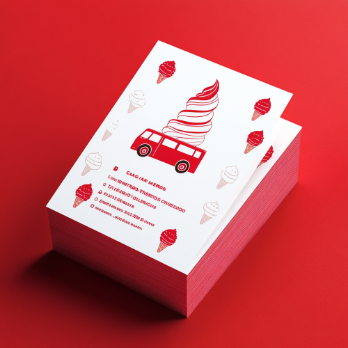 Elegant business card for ice cream truck with minimalist design.