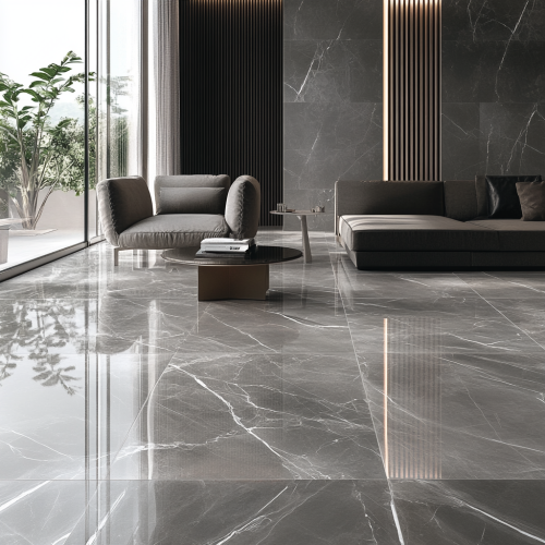 Elegant marble surface with gray and white veins