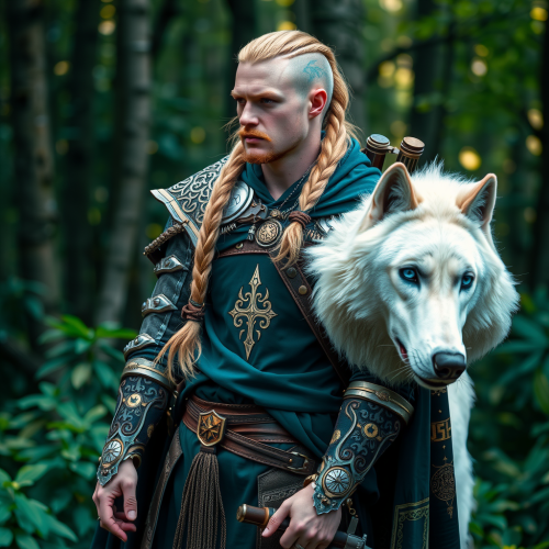 Elf Viking Ranger with Cyan Glowing Tattoos