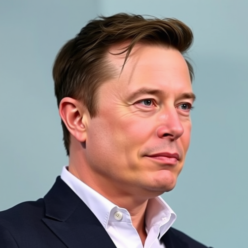 Elon Musk Glancing Sideways on Transparent Background Elon Musk Glancing Sideways on Transparent Background