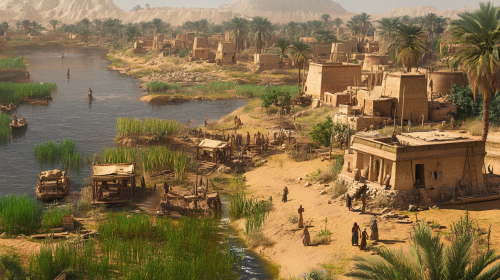 Emerging Egyptian Villages Along the Nile River