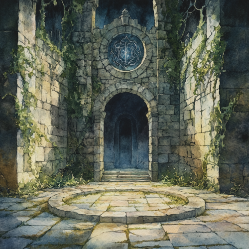 Enchanted Temple Courtyard: Magic, Mystery, and Secrets