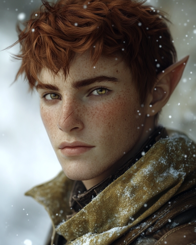 Enchanting elven model with mystical allure and grace