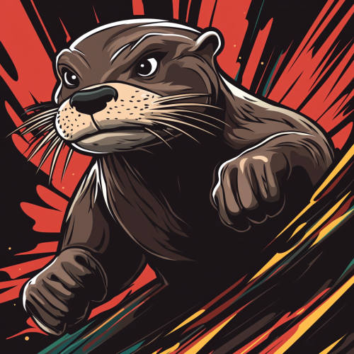 Energetic, fierce Amazonian otter mascot running towards you. Energetic, fierce Amazonian otter mascot running towards you.