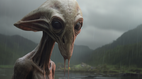 Enigmatic Kaminoan Alien in Stormy Kamino Portrait