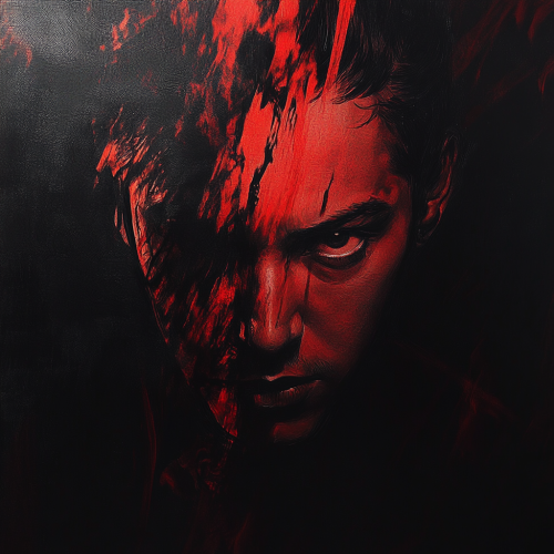 Evil Male Morphing into Demon in Fine Art