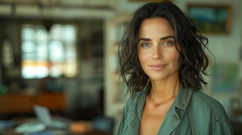 Experienced Female Consultant in Modern Professional Office