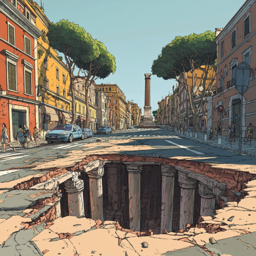 Exploring Ancient Rome: Disney-style Pothole Surprise