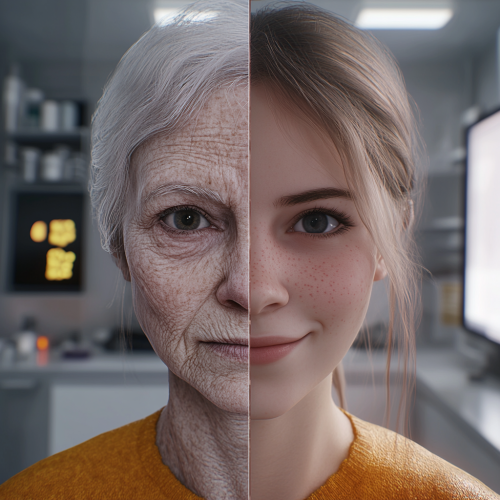 Facial Contrast: Young Girl vs Older Person Experiment