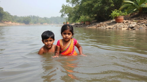 Family boating in river with Eknath Shinde.