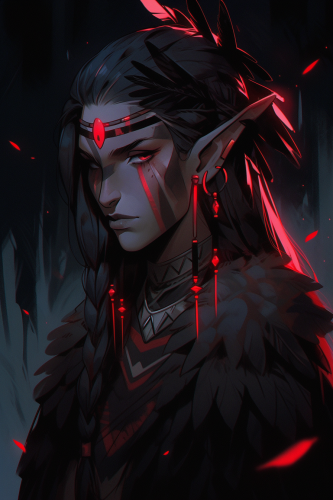 Fantasy Elf Shaman Portrait with Mystic Atmosphere