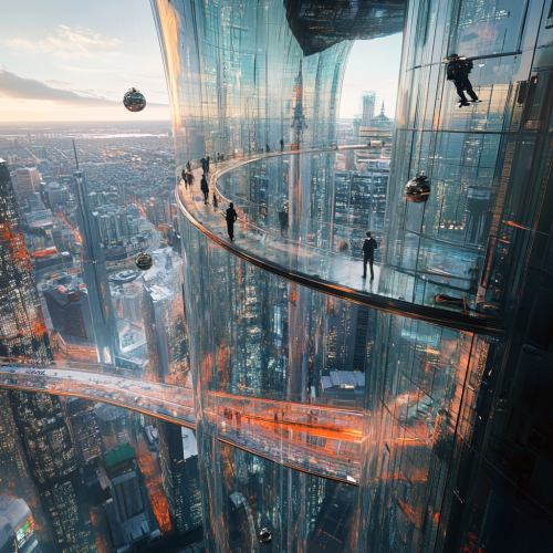 Fascinating 3D rendering of futuristic Boston cityscape.