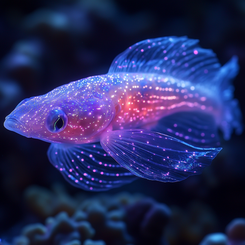 Fashionable deep sea viperfish with metallic LED lights. Fashionable deep sea viperfish with metallic LED lights.