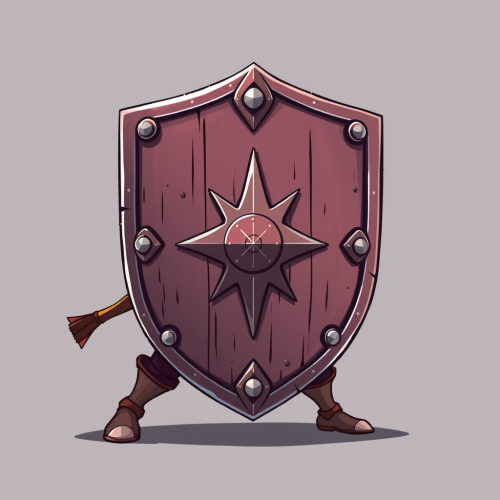 Fast Animated Shield in War Style Illustration.
