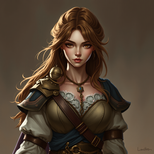 Female DND Character with Brown Hair and Royalty