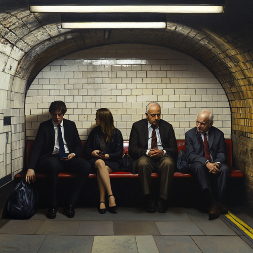 Five People at Bakerloo Line Tube Station