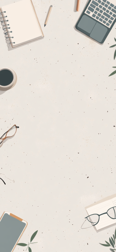 Flat Lay Style Setup: Workspace with Minimalistic Elements