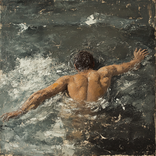 Floating Man in French 19th Century Style Art