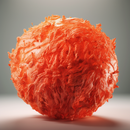 Fluffy red creature with subtle movements on white