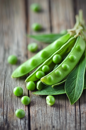 Fresh green peas and lima beans on table. Fresh green peas and lima beans on table.