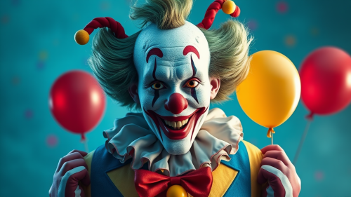 Full Body Pastel Art of It the Clown